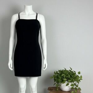 Zara Black Mini Dress Spaghetti‎ Straps Cross Back M Party Holiday Minimalist
